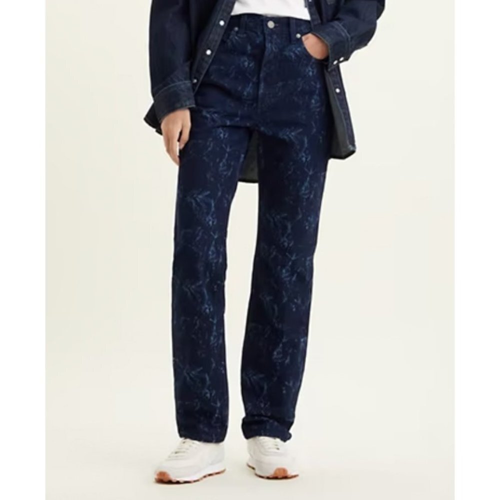 Levi's Womens Size 27 Wellthread 70's High Rise Straight Indigo Floral Jeans NWT